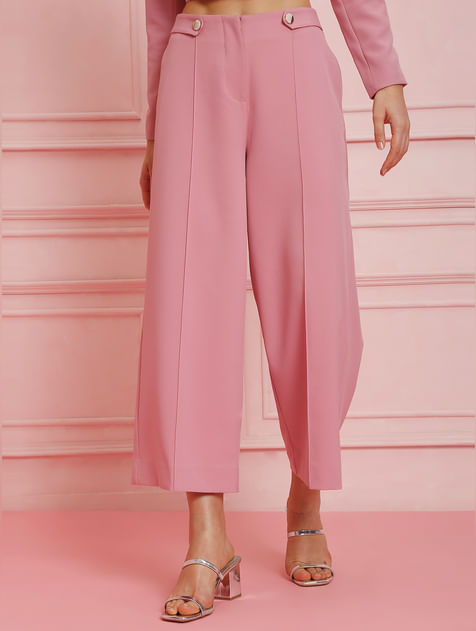 MARQUEE Pink High Rise Wide Leg Co-ord Pants