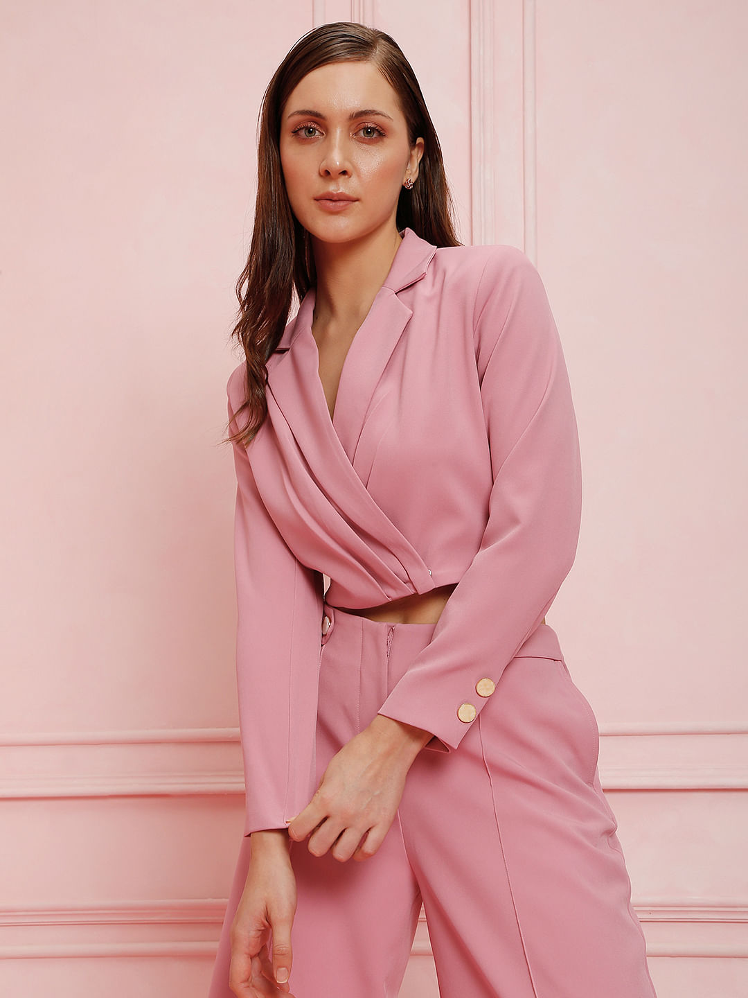 Buy Pink Cropped CoOrd Blazer For Women Online in India  VeroModa