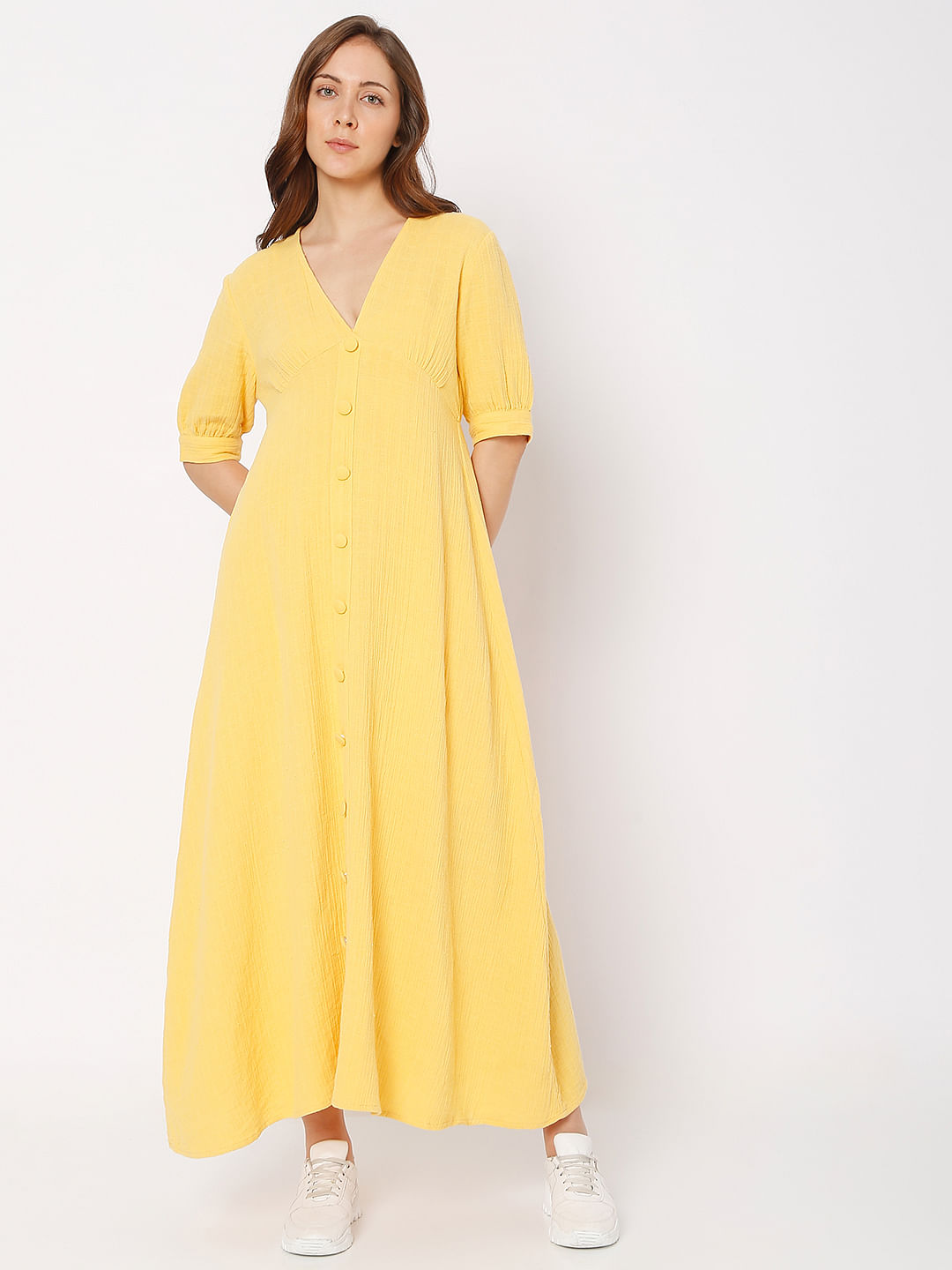 plus size yellow maxi