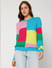 Blue Colourblocked Sweater