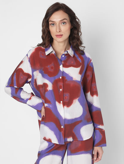 Multi-Coloured Abstract Print Shirts