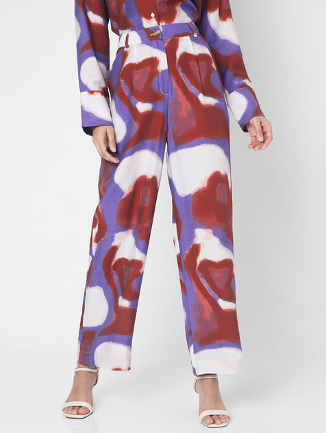 Multi-Coloured High Rise Printed Co-ord Set Pants