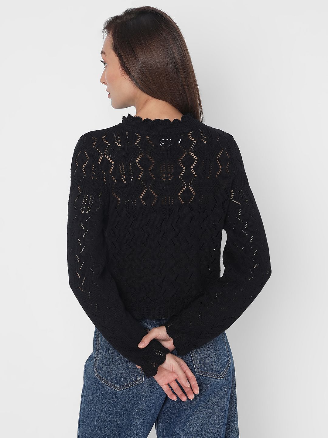 Black hotsell pointelle sweater