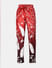 Red High Rise Printed Velvet Pants