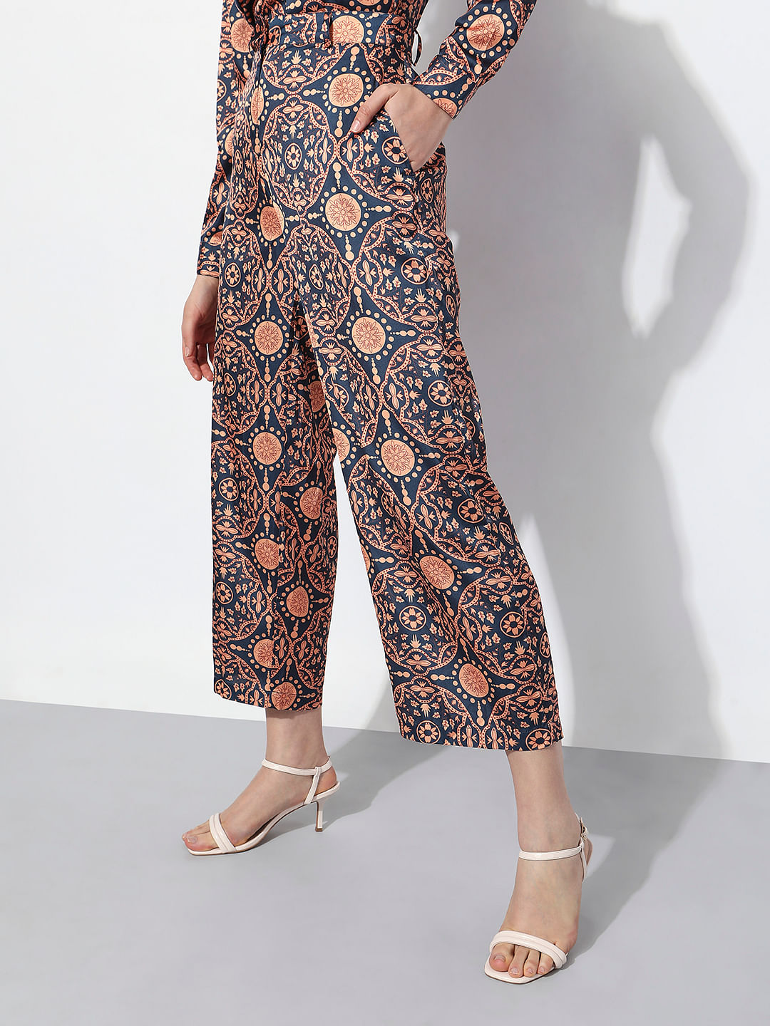 Ikat Blue Patterned Unisex Trousers – Color Weave