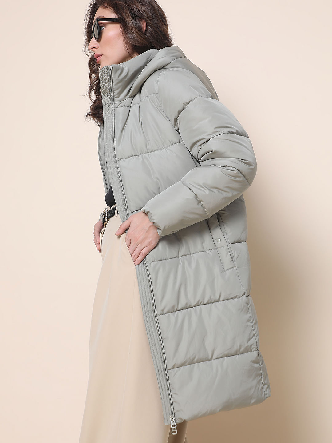 Maxi length store padded coat