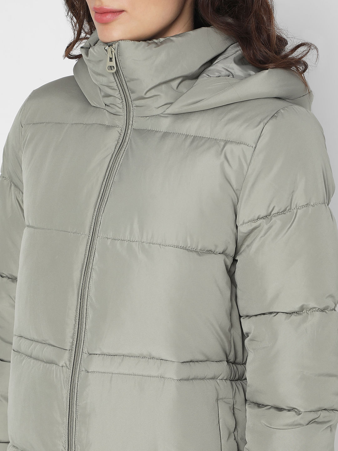 Light grey puffer on sale coat