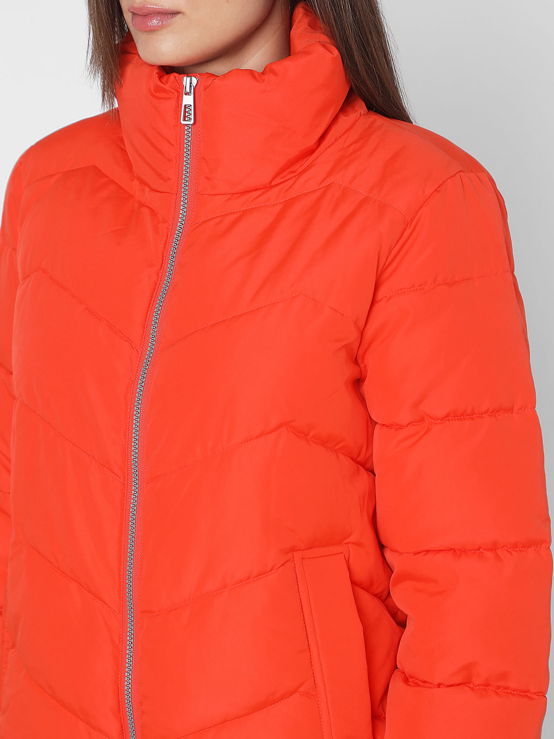 Orange and cheap black bubble coat