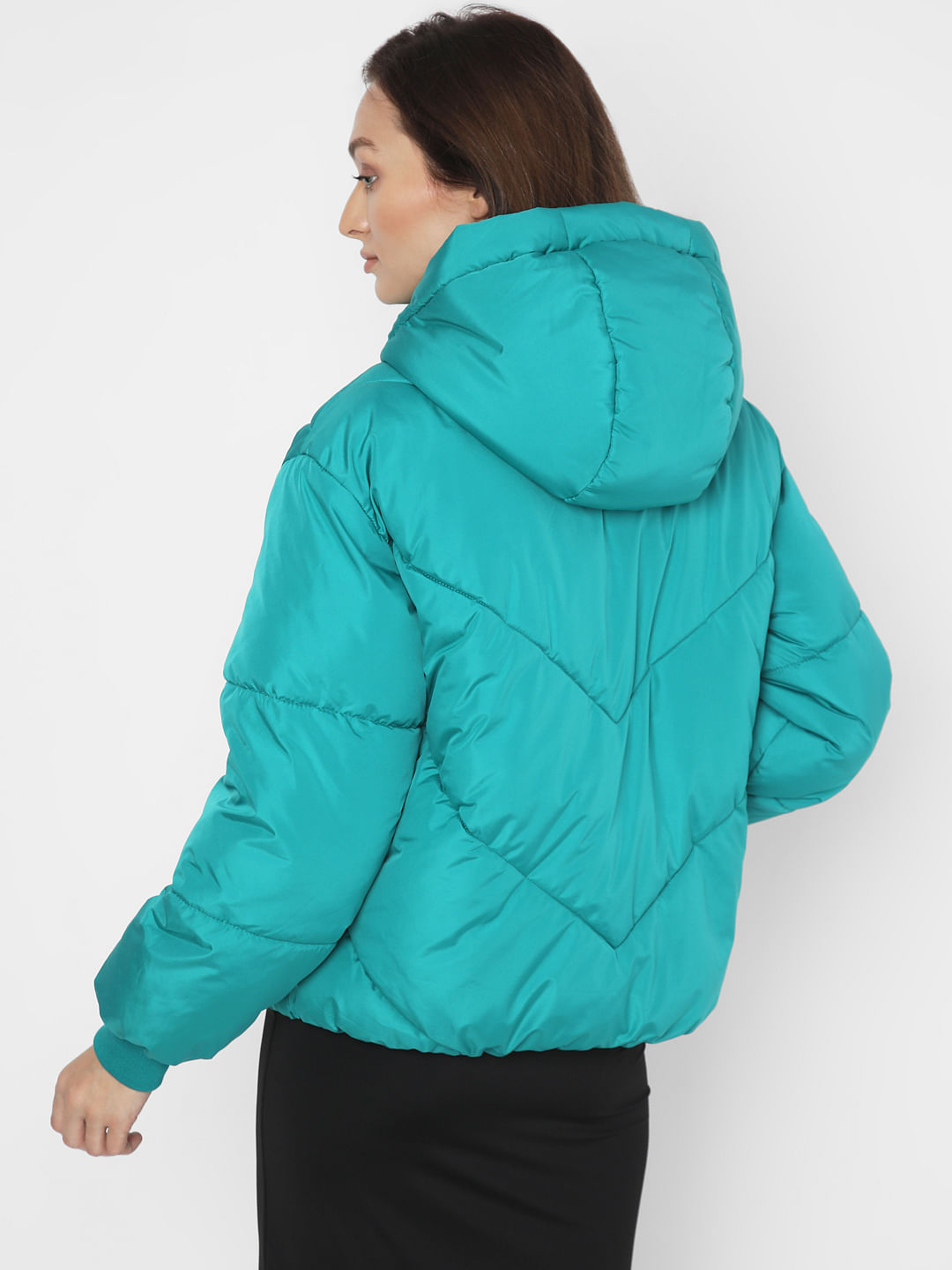 Teal puffer jacket on sale women's