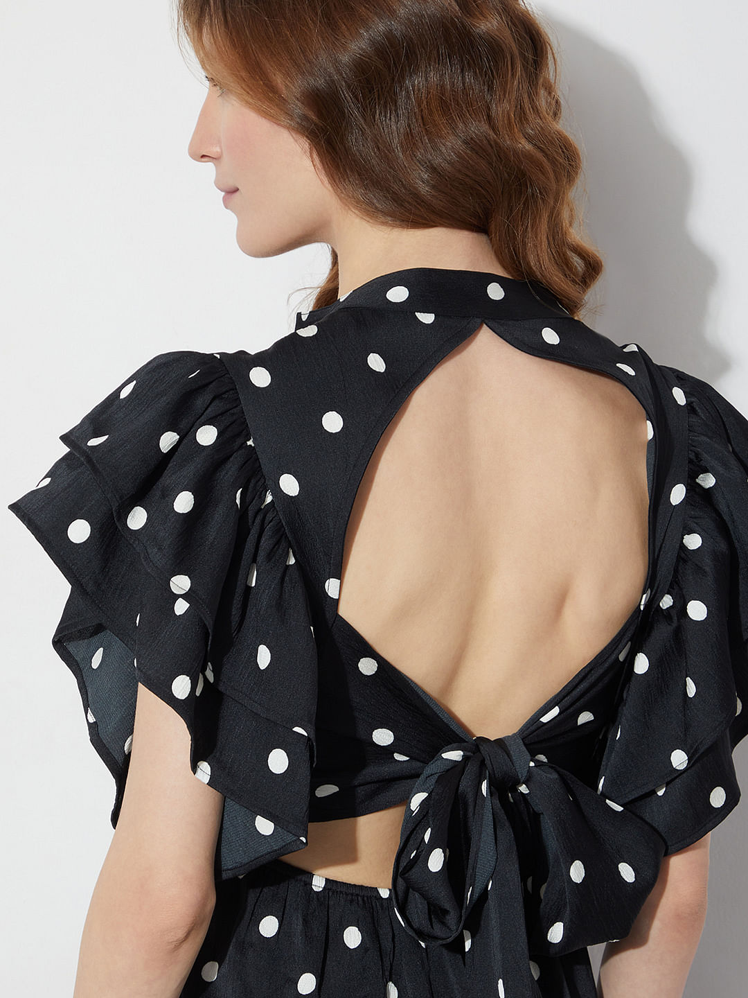 Black dress 2024 polka dots