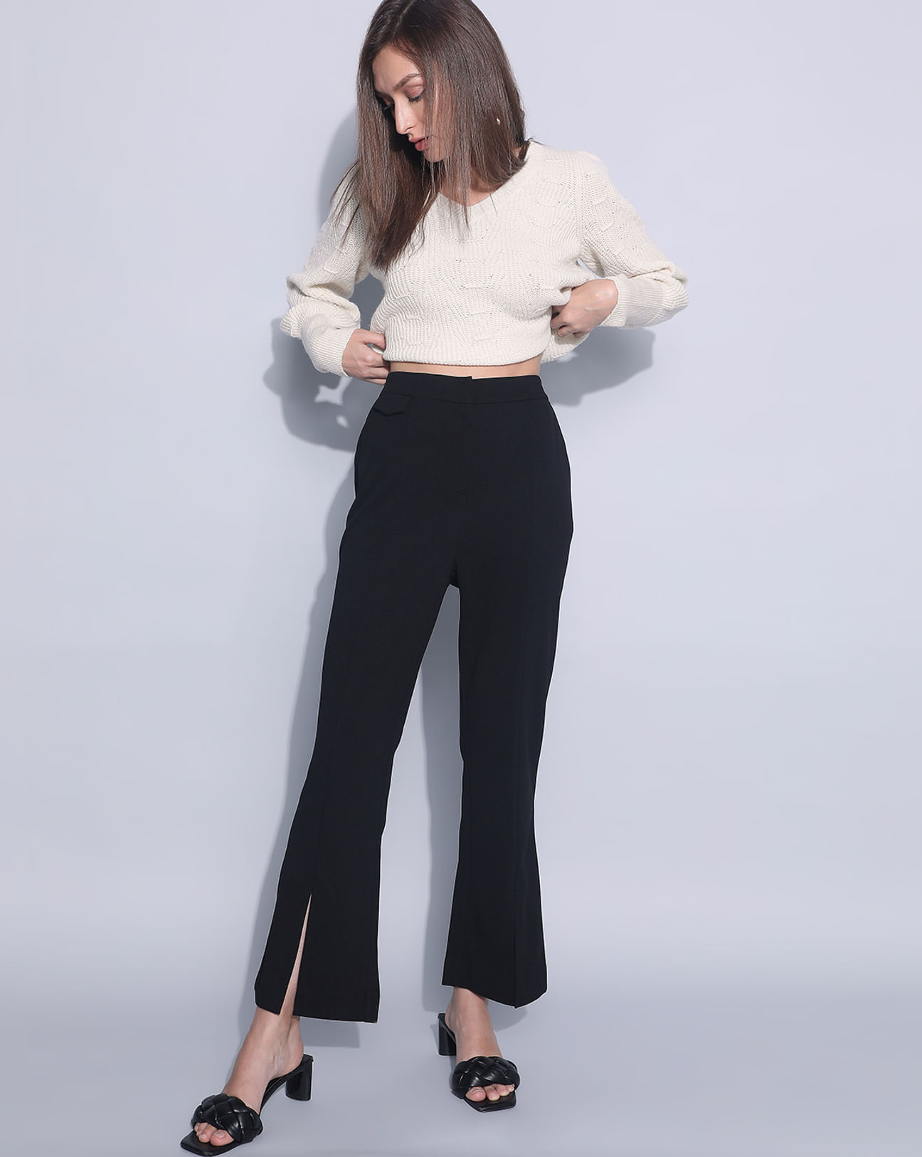 Pull-on Bootcut Dress Pants with Belt Loops & Tummy Control - ShopperBoard