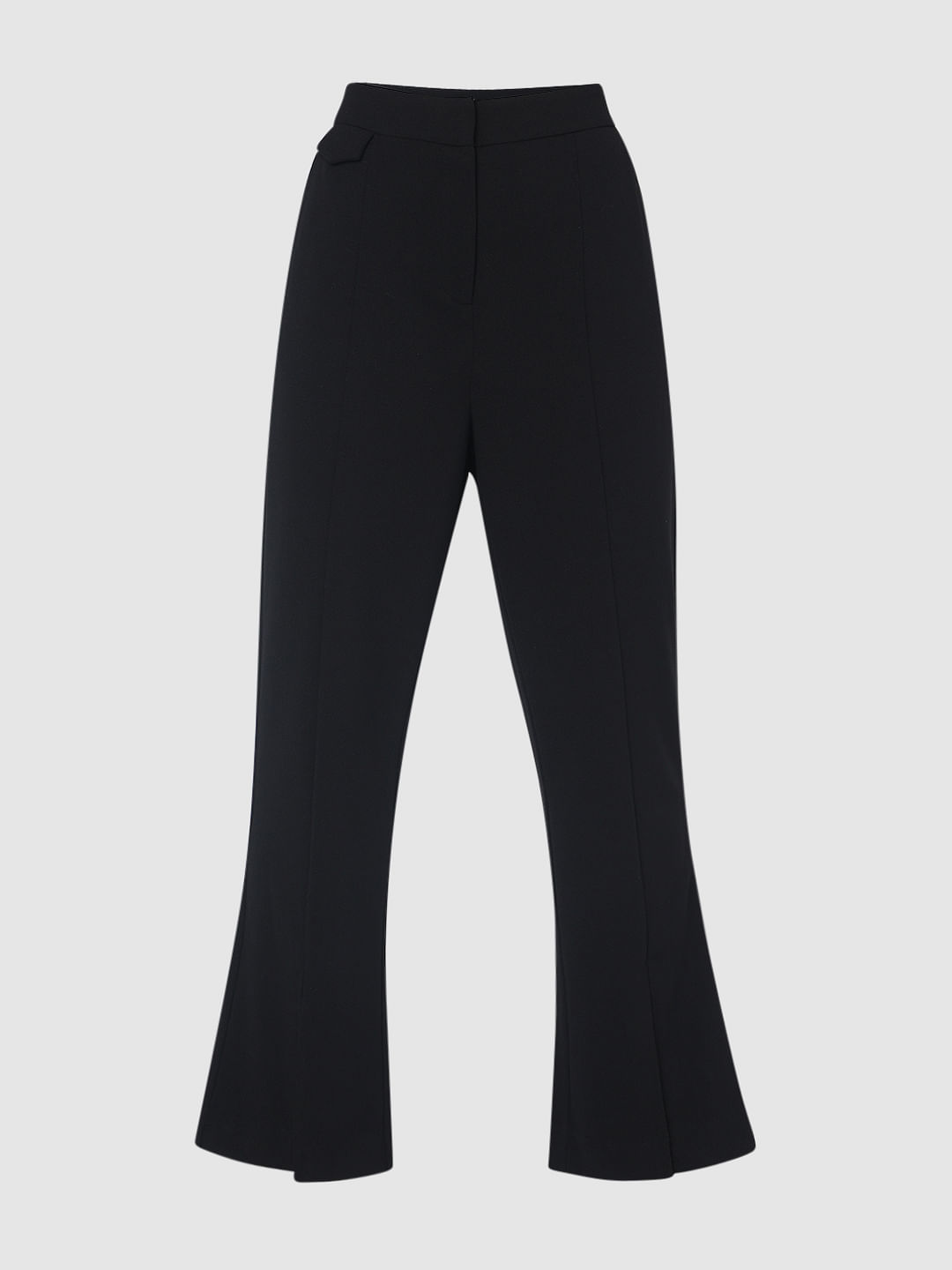 Buy PATRORNA Gold Mid Rise Relaxed Fit Bootcut Trousers for Women Online @  Tata CLiQ