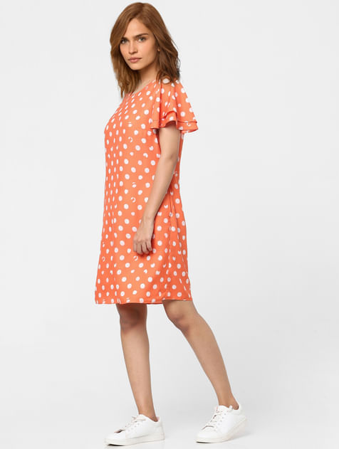 Orange Dotted Dress