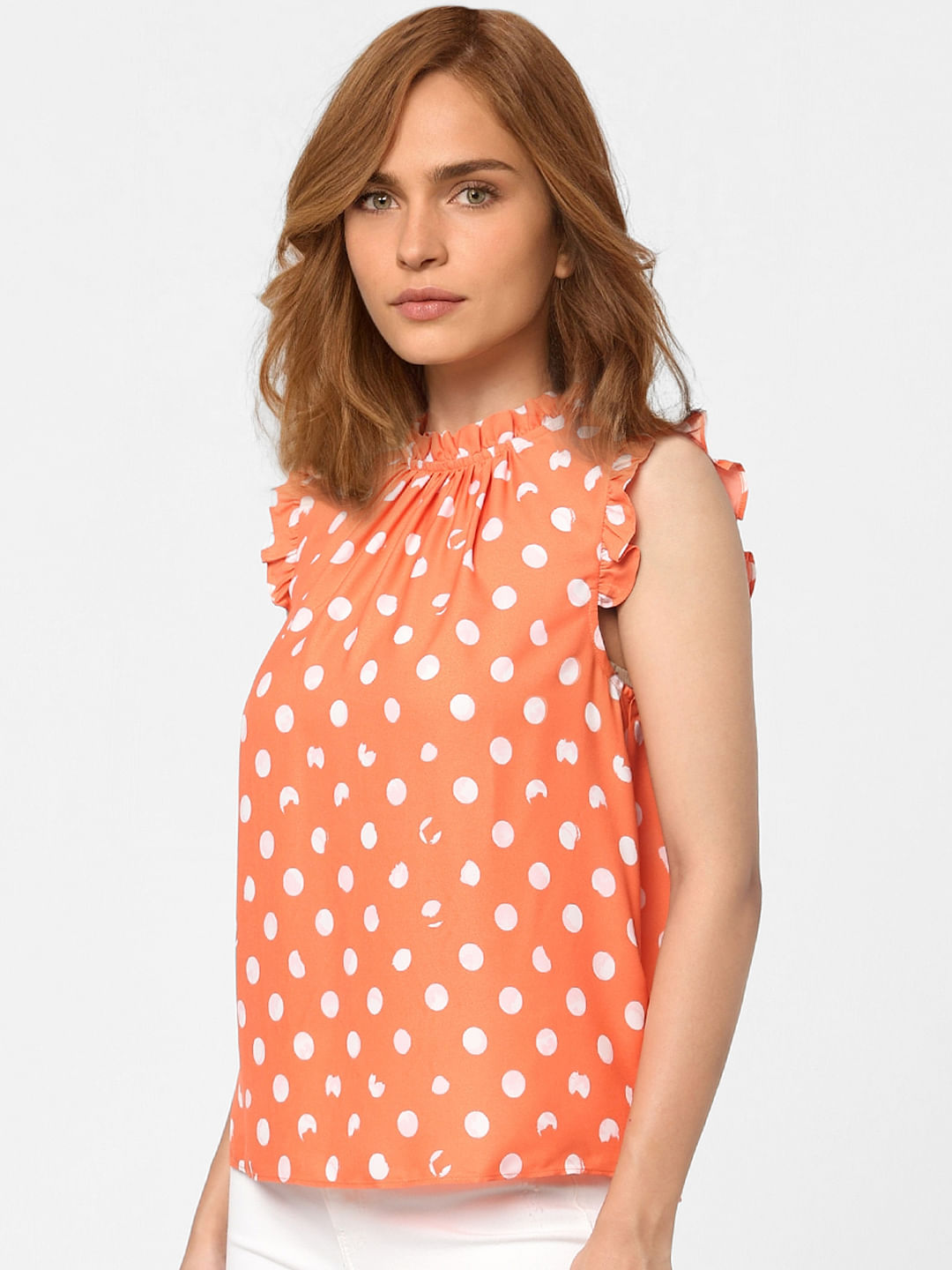 Orange polka store dot blouse