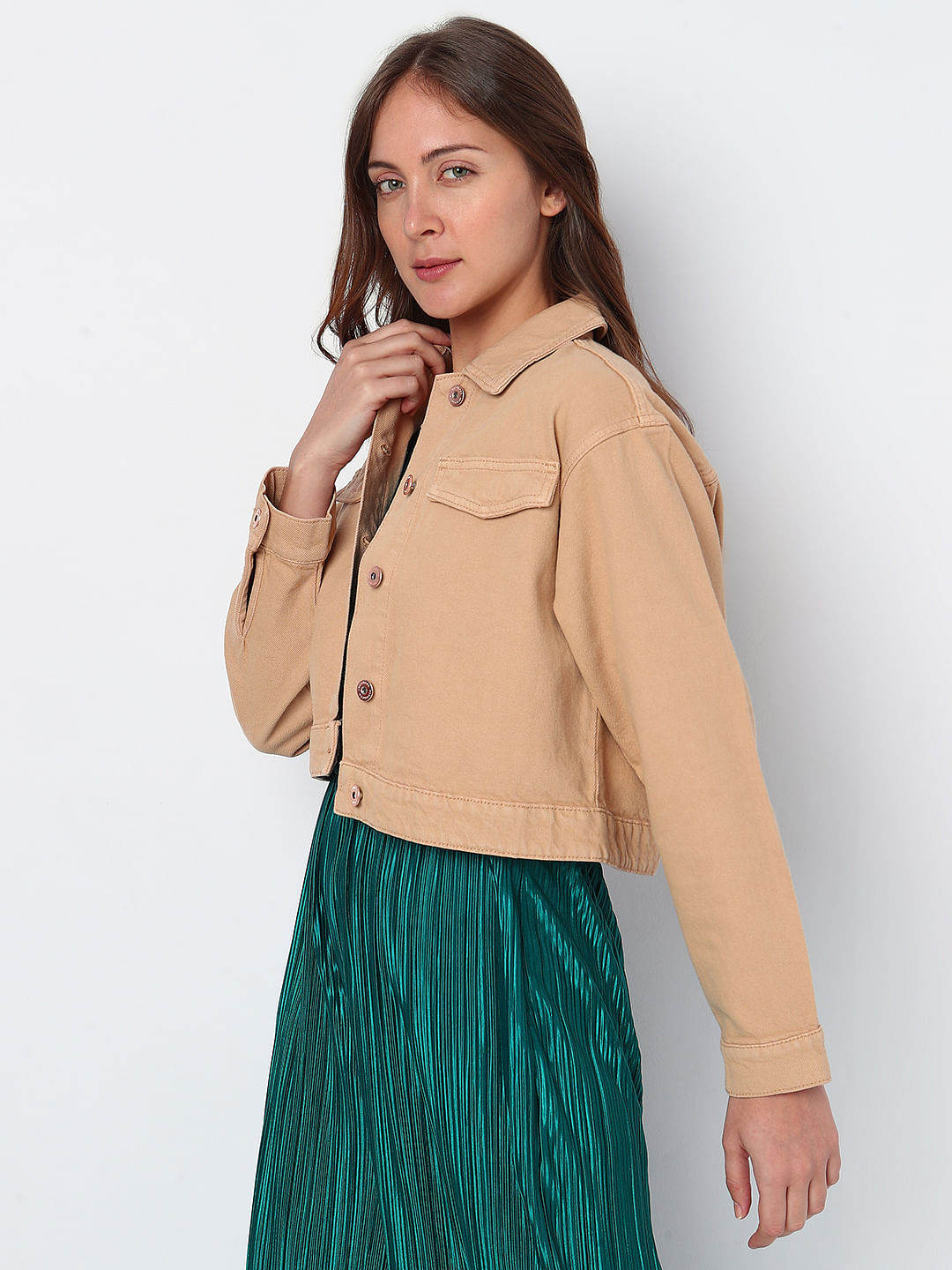 Buy Vero Moda women circle cara washed denim jacket light blue Online |  Brands For Less