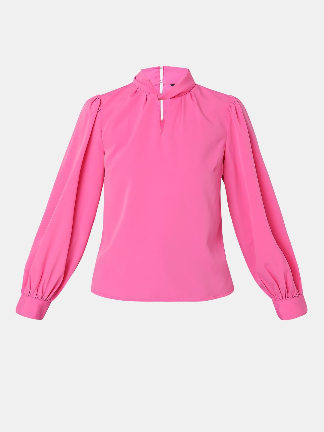 Hot pink high hot sale neck top