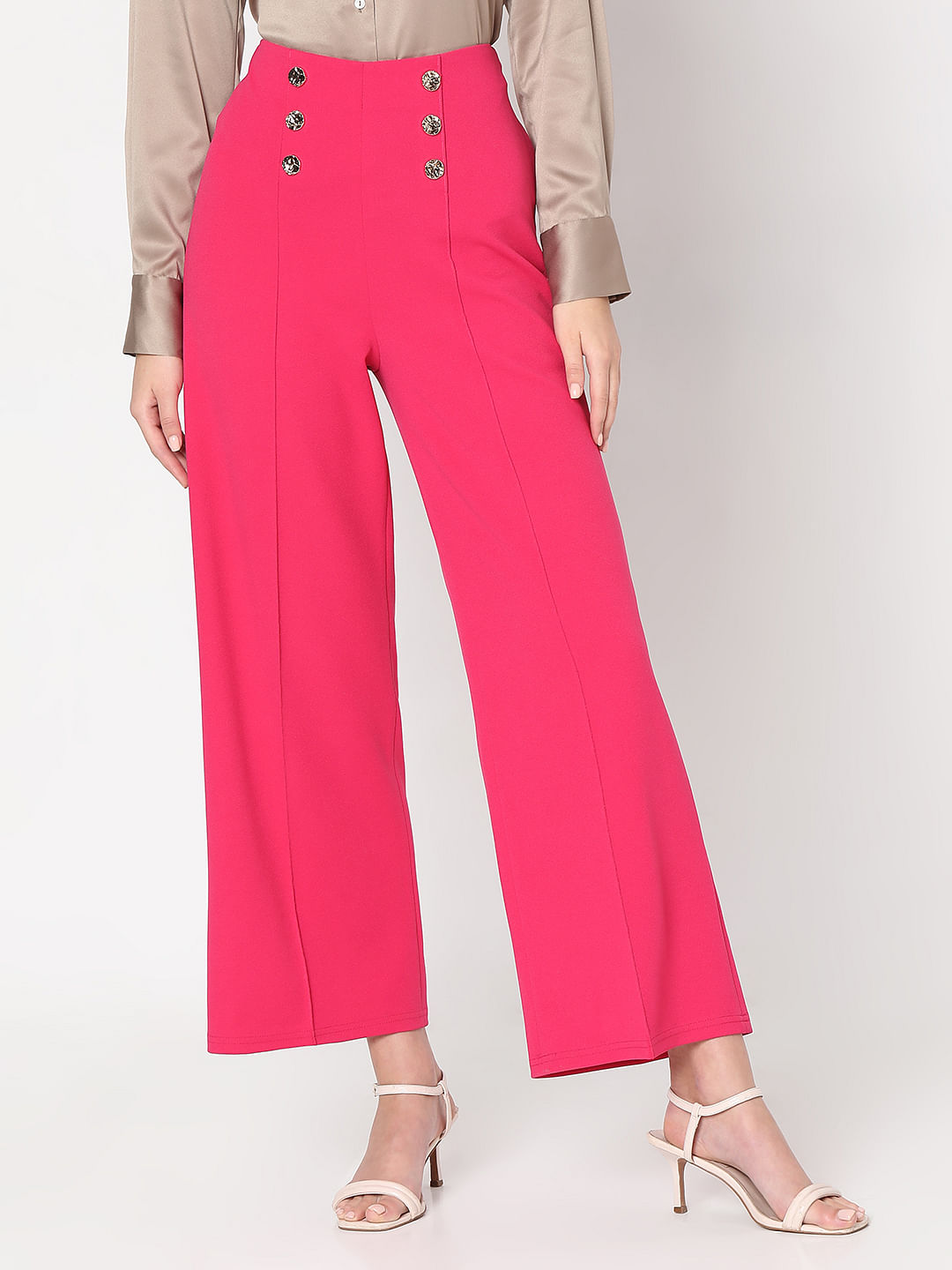 Beryll Silk Pants Lena | Hot Pink - +Beryll Worn By Good People