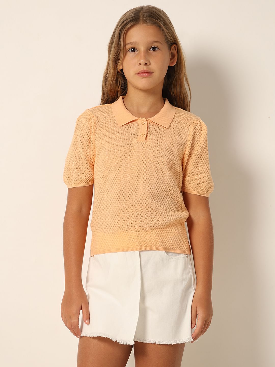 Peach polo t shirt best sale