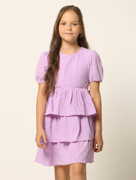 Purple Layered Fit & Flare Dress