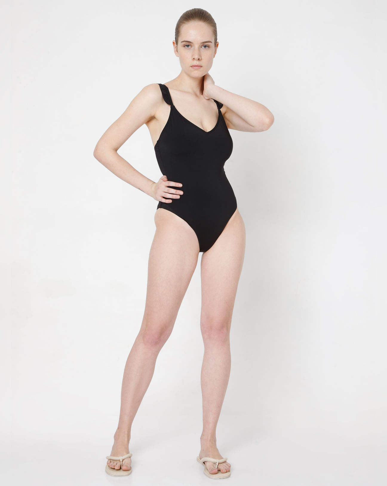 Very pretty Shapewear Black Floral Print Wrap Swimsuit swimming costume UK  10 38