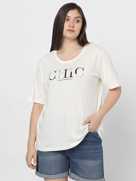 White Pearl Embellished T-shirt