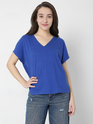 Blue Drop Shoulder T-shirt
