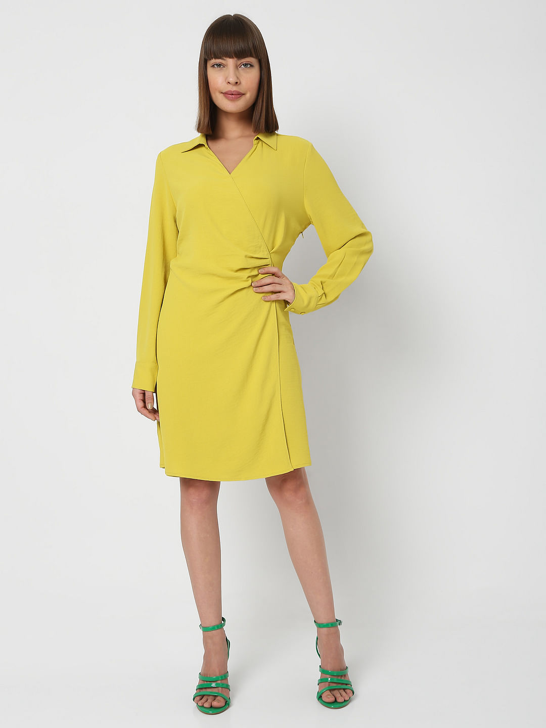 Mustard shift cheap dress