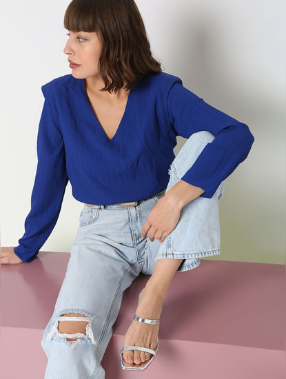 Blue Cropped Top