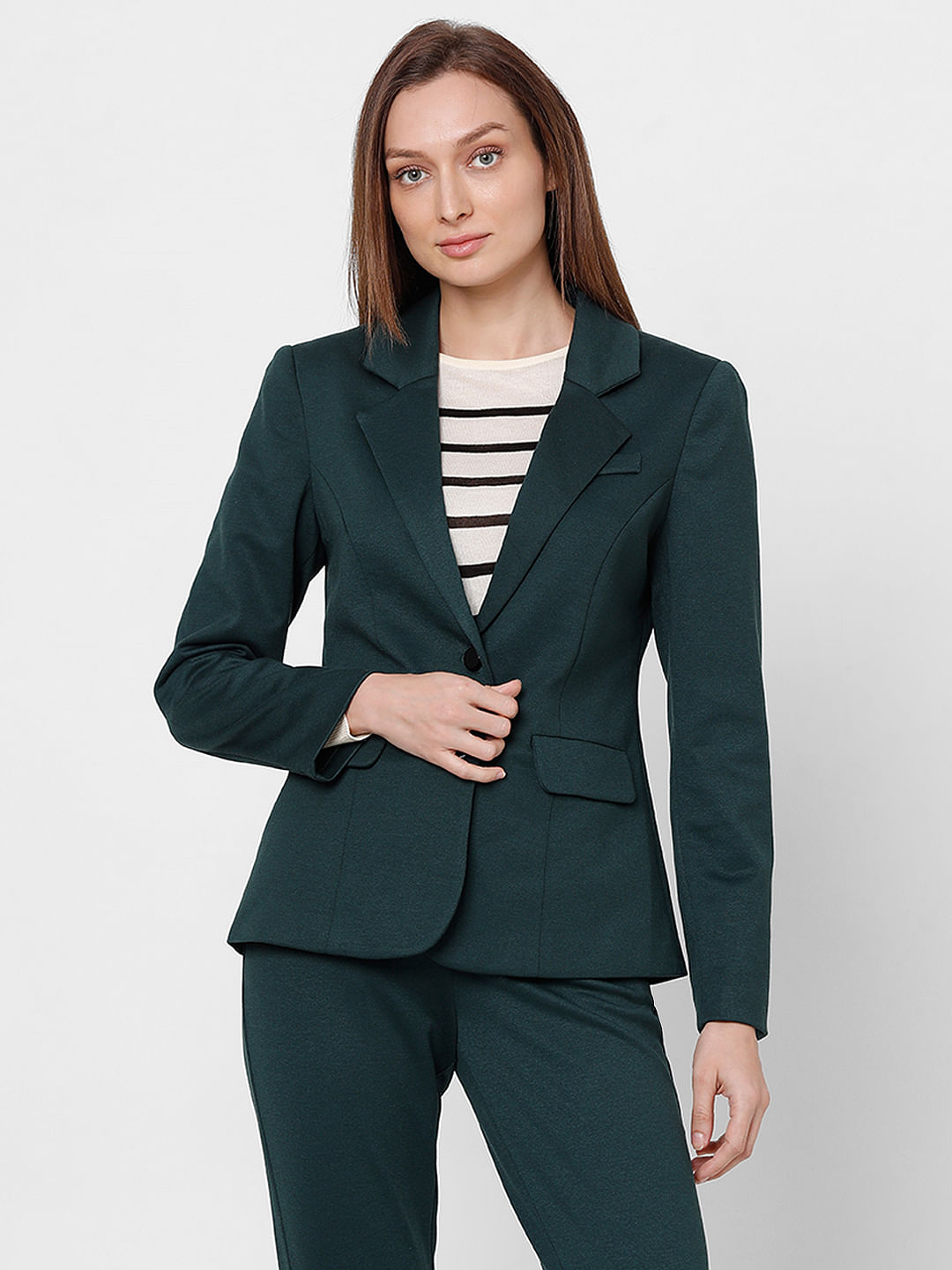 Ladies green blazer best sale