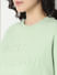 Light Green Embossed Text Sweatshirt