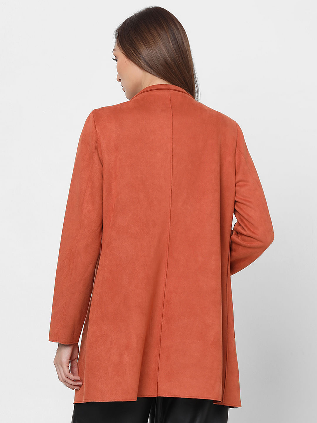 Orange 2025 suede coat