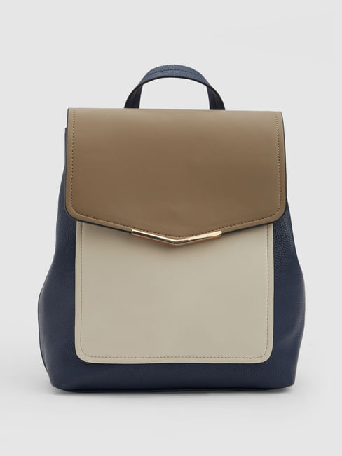 Blue Colourblocked Backpack