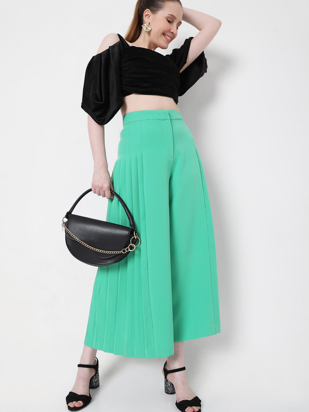 Wide Leg Pants  Green  Style Me Luxe