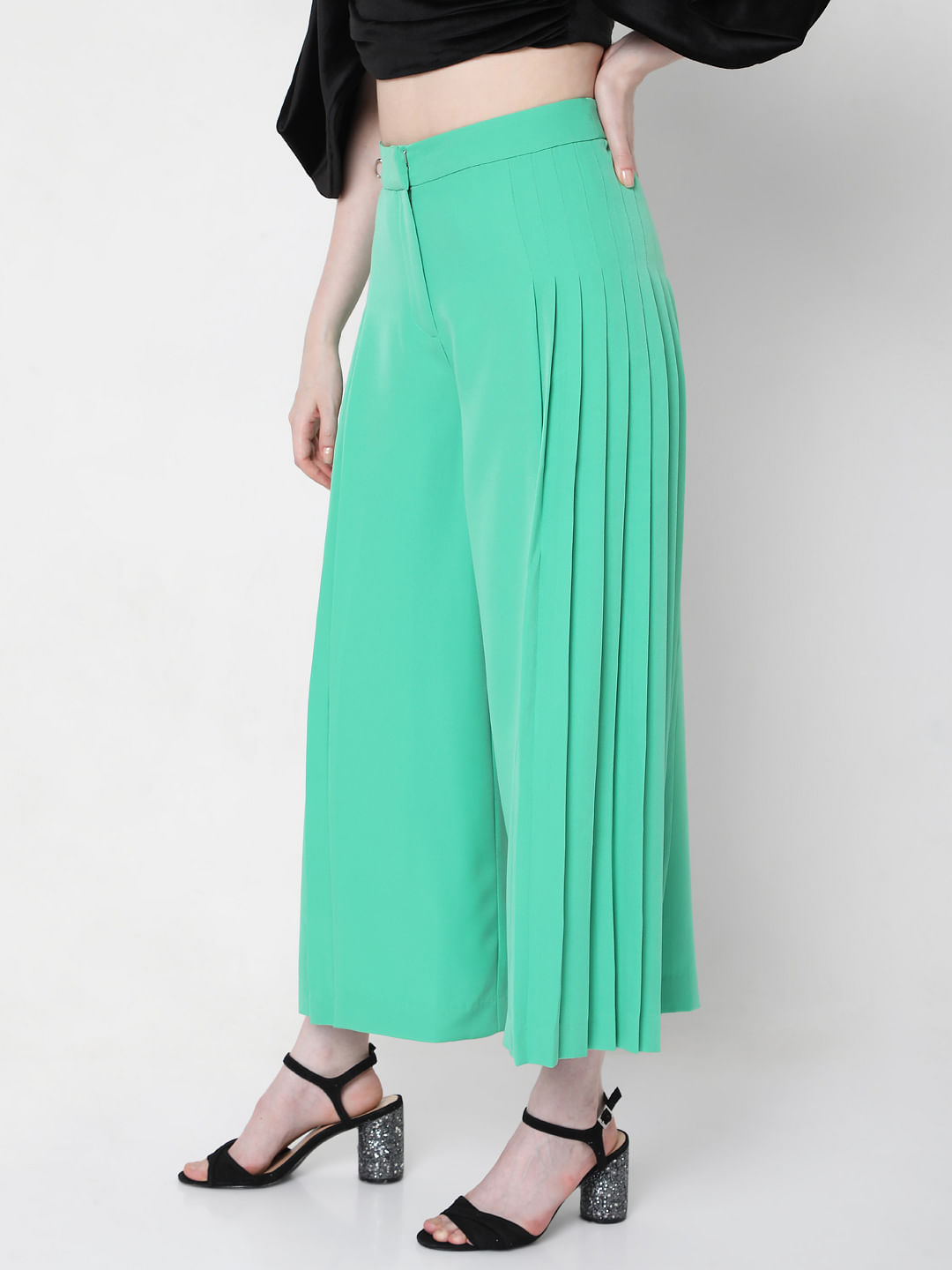 Wide Leg Trousers For Women 2023 High Waisted Pleated Rayon Flare Palazzo  Pants Beach Pant Long Bell Bottom Trousers Pantalones - AliExpress