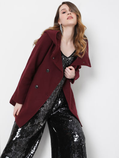 Maroon Double Breasted Jacket