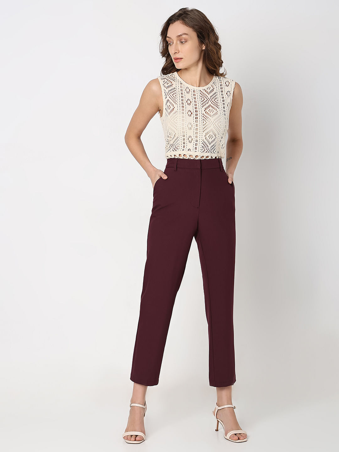 Women's Cotton Crop Top with Ankle Length Trousers Set – S & F Online Store