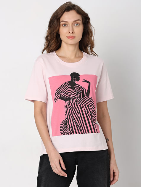 Lilac Graphic Print T-shirt