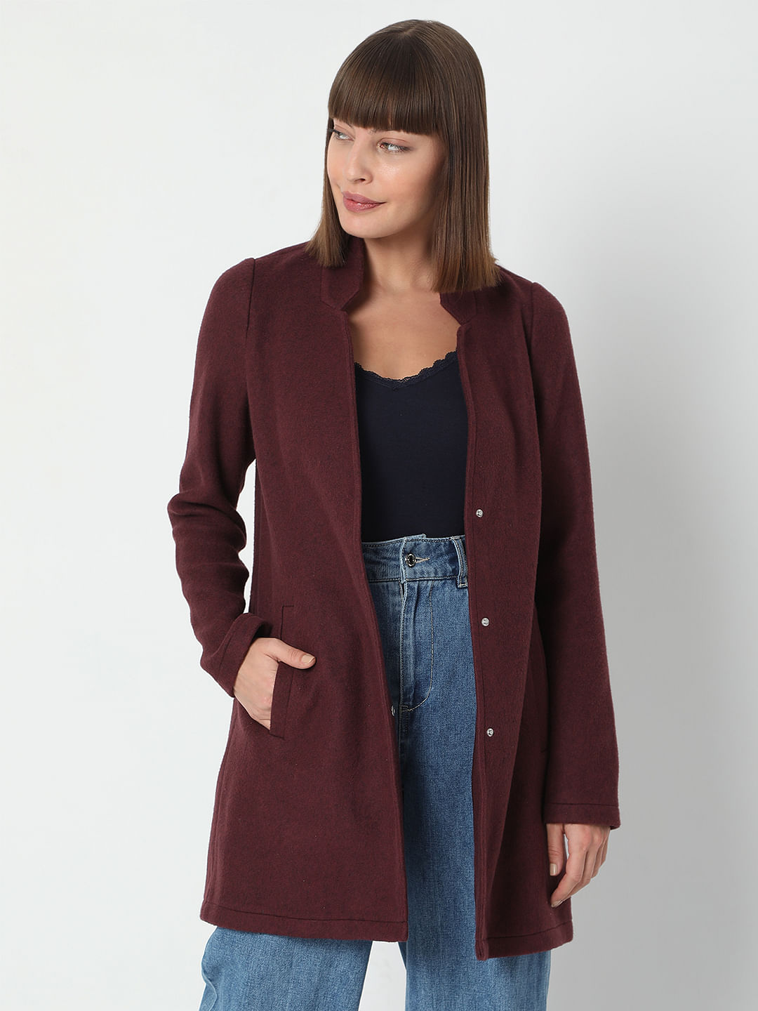 wool collar coat