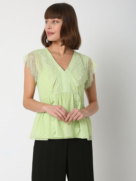 Green Lace Top