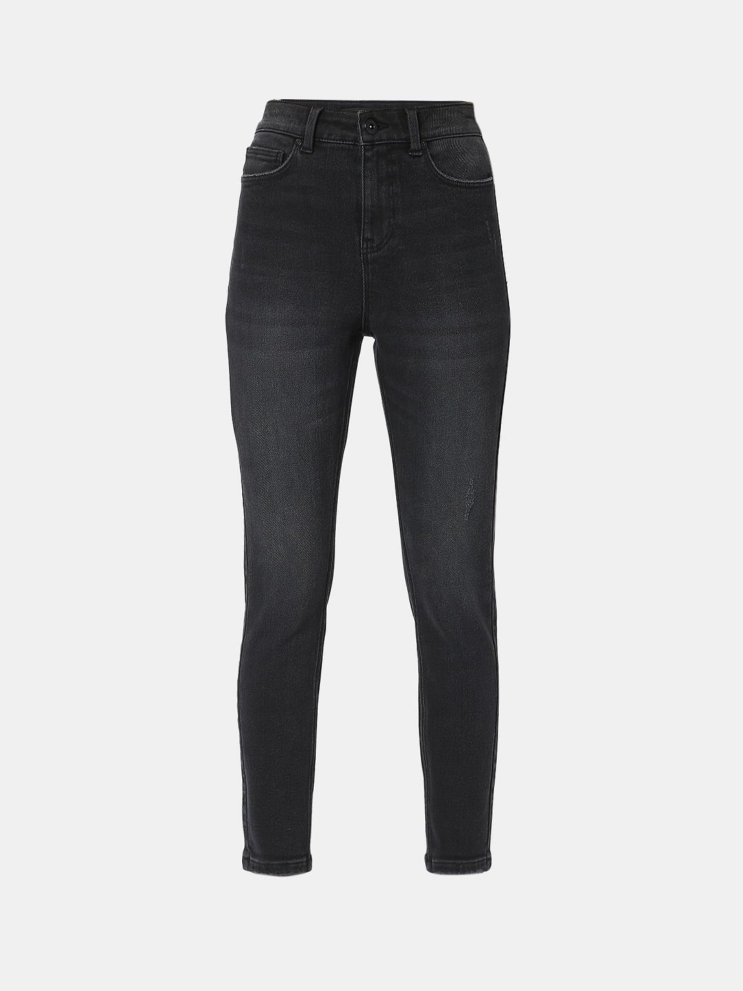 Faded Skinny Jeans (Black) | Krome New York – Urban Street Wear