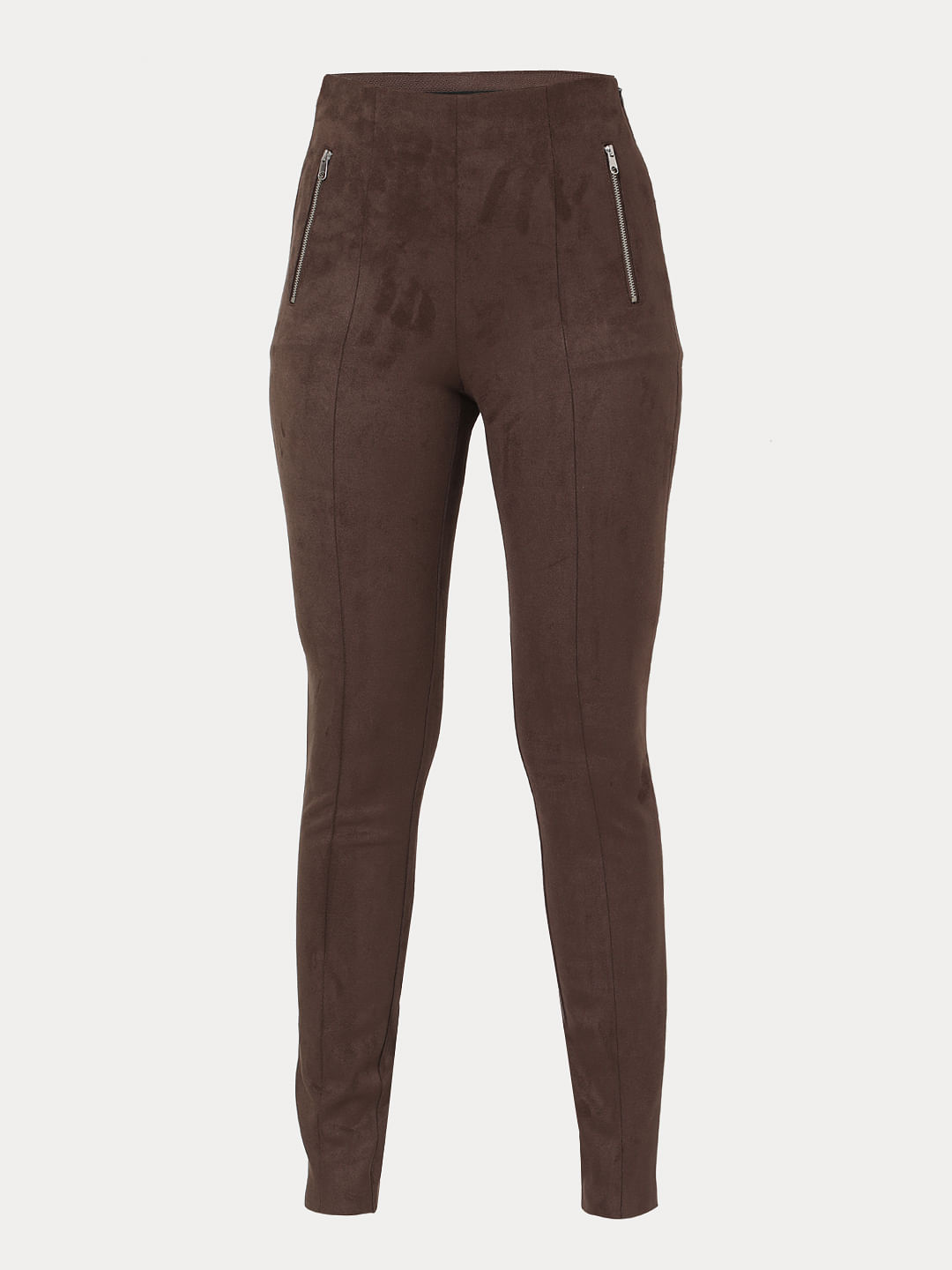 Brown suede trousers with nappa bands  Marni