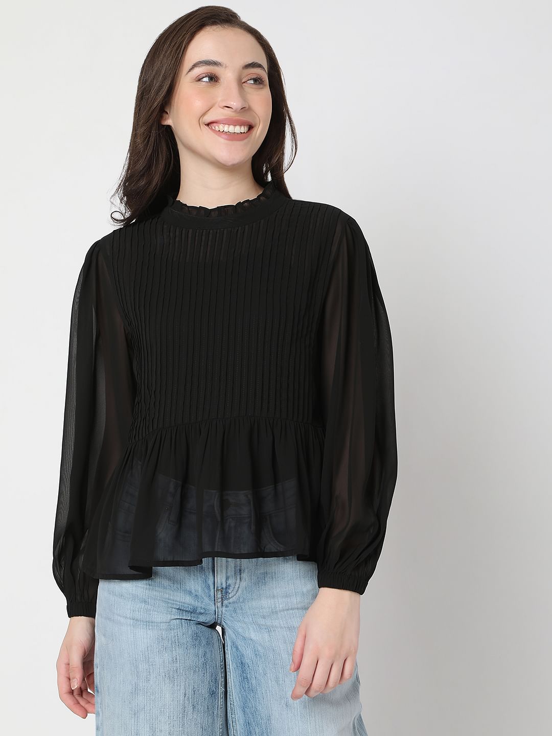 Pleated tops deals