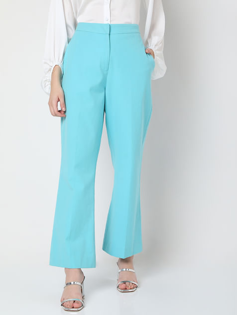 Blue High Rise Tailored Co-ord Set Pants