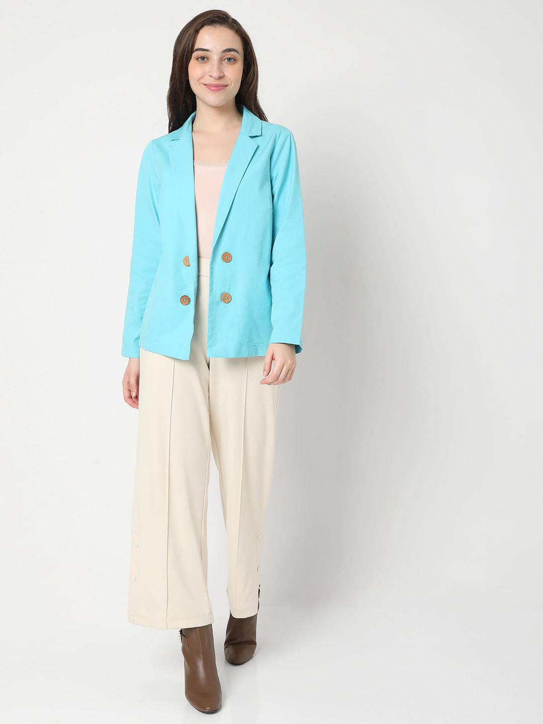 Light blue sale blazer set