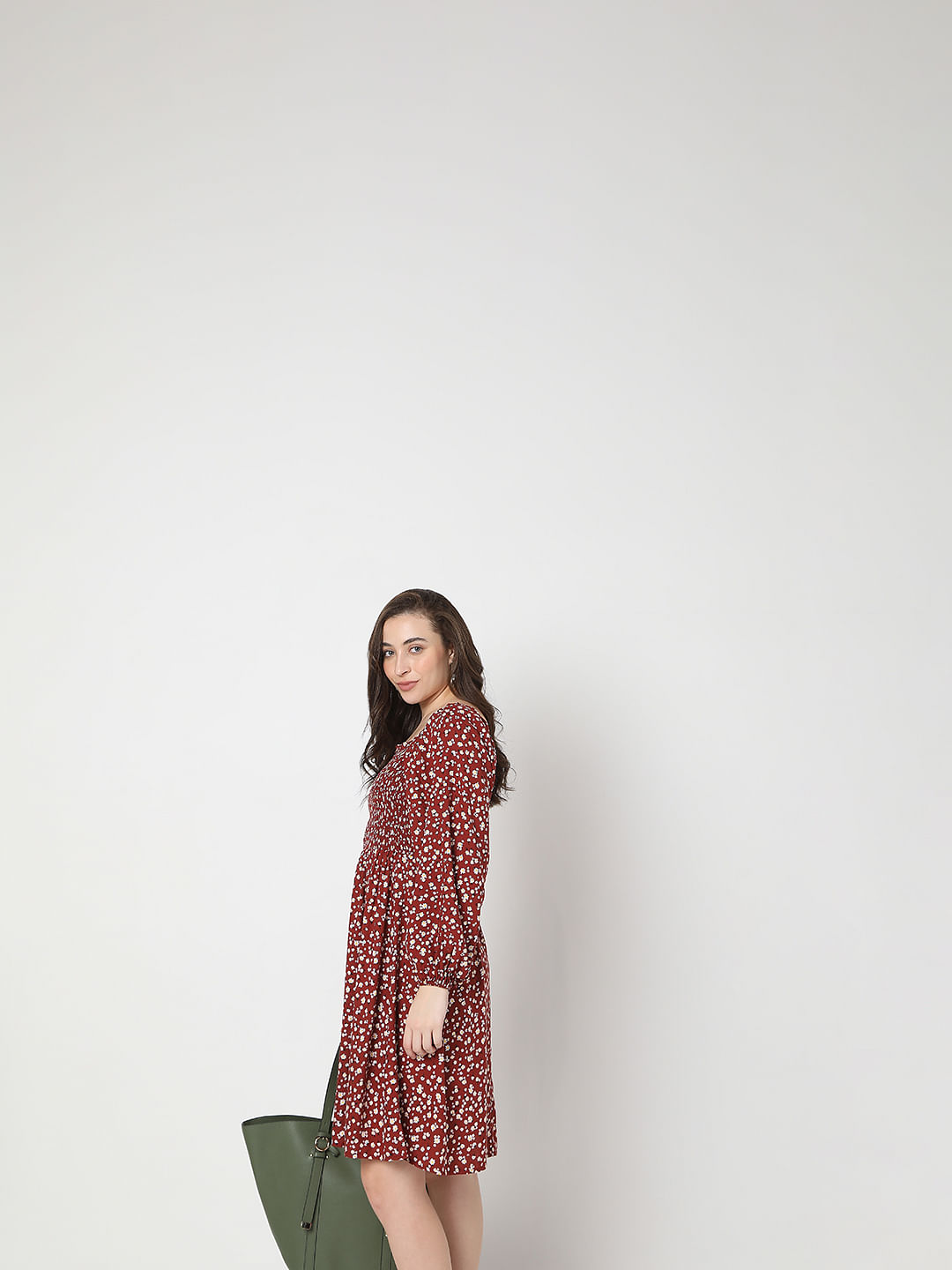 Maroon best sale floral dress