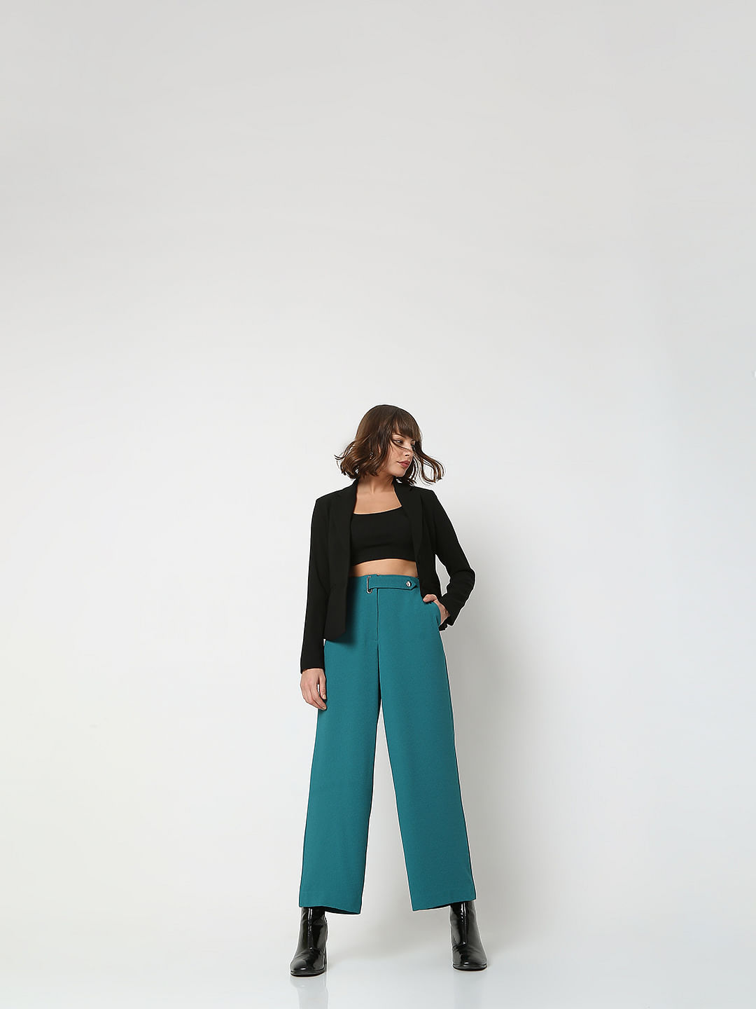 Selvia Flared Women Light Green Trousers - Buy Selvia Flared Women Light  Green Trousers Online at Best Prices in India | Flipkart.com