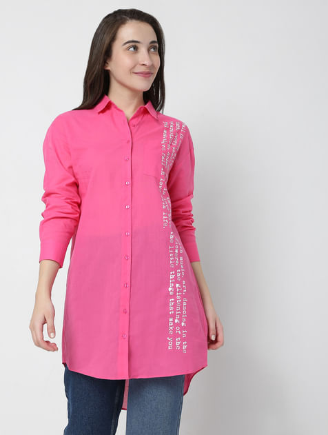 Pink High-Low Shirt