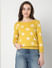 Yellow Floral Reversible Pullover