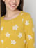 Yellow Floral Reversible Pullover