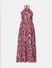 Pink Printed Halter Neck Maxi Dress